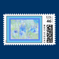 Blue Columbine Postage postage
