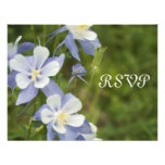 Blue Columbine Wedding Response Card Announcement