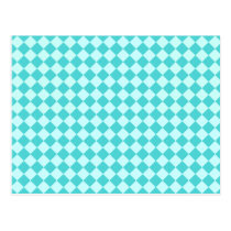 Blue Combination Diamond-Checkerboard Postcards