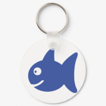 blue comic fish keychains