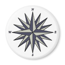 Blue Compass Rose Magnet