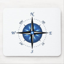 Blue Compass Rose Mousepads