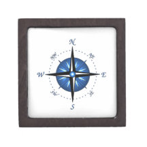 Blue Compass Rose Premium Trinket Boxes