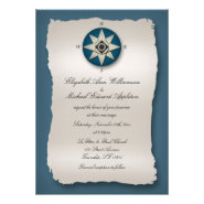 Blue Compass Wedding Invitations