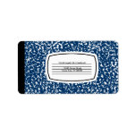 blue composition book custom address labels