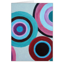 Blue Concentric Circles Greeting Card