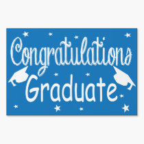 Blue Congratulations Graduate Yard Sign yard signs
