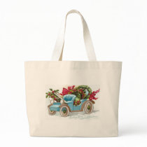 Blue Convertible with Holly Wreaths and Red Bows bags