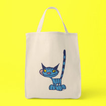 Blue cool cat Bag by Lioness_Graphics Blue cool cat Bag