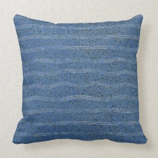 Blue Cork Texture with White Lines Throw Pillow