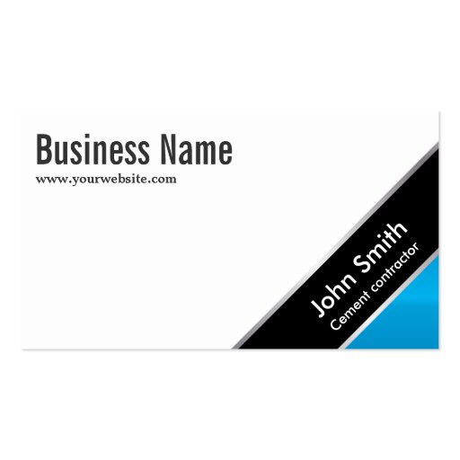 Blue Corner Cement Contractor Business Card (front side)