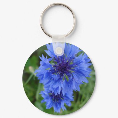 Blue Cornflower Keychain by Country1969