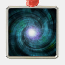 Blue Cosmic Twirl Christmas Tree Ornaments