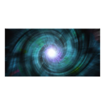 Blue Cosmic Twirl Personalized Photo Card