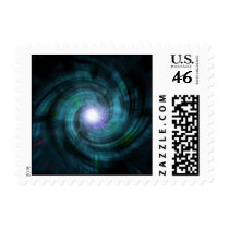 Blue Cosmic Twirl Postage Stamp