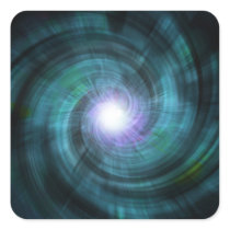 Blue Cosmic Twirl Square Stickers