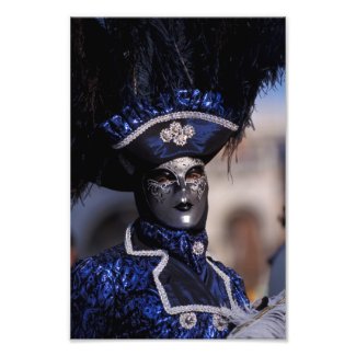 Blue Costume at Carnival of Venice Photo Print