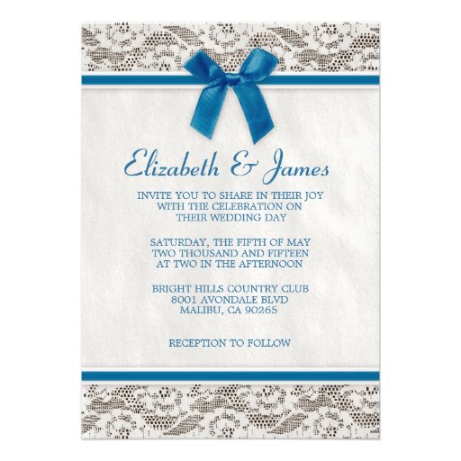 Blue Country Lace Wedding invitations