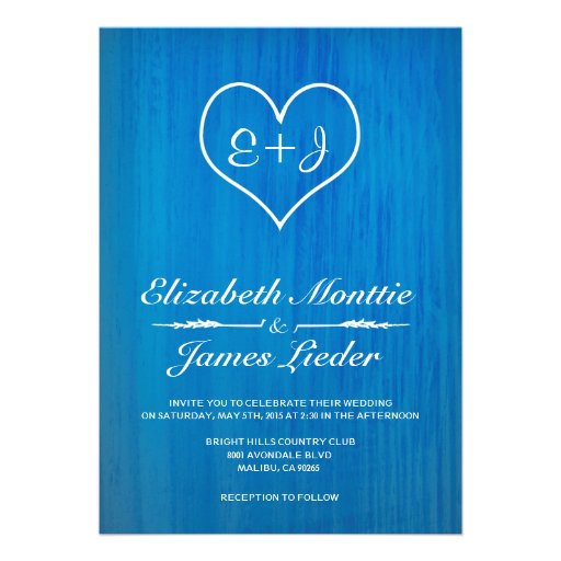 Blue Country Wedding Invitations