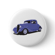 Blue Coupe buttons by hotrodshirts Blue Coupe buttons