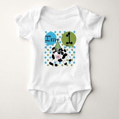 Blue Cow 1st Birthday Tshirts and Gifts