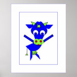 Blue Cow - passepartout Posters