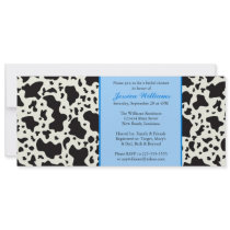 Blue Cow Print Bridal Shower Invites