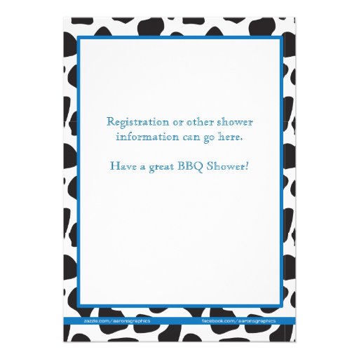 Blue Cowboy Cowprint Baby Shower invitations
