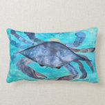 Blue Crab Art Lumbar Pillow pillows