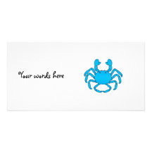 Blue crab customized photo card