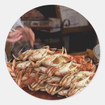 Blue Crab Feast Round Sticker
