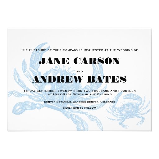 Blue Crab Invitation