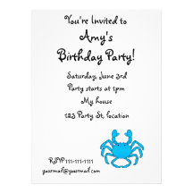 Blue crab personalized announcement