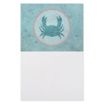 Blue Crab Pink Ring Custom Stationery