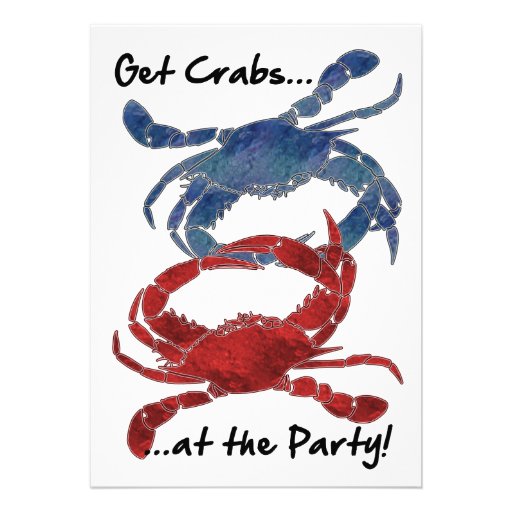 Blue Crab Red Crab Crab Feast Invites