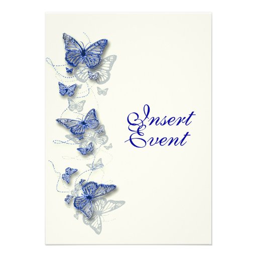 Blue cream birthday engagement wedding invitations