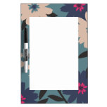 Blue & Cream Floral Dry Erase Board