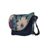 Blue & Cream Floral Messenger Bag