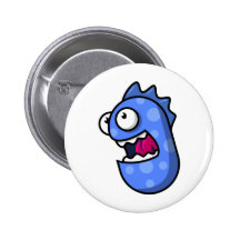 Blue Creature Pinback Button