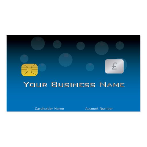 Blue Credit Card Style Business Card (front side)