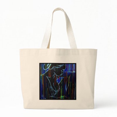 Blue Creole Rain Canvas Bag by haitianart