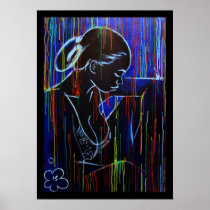 Blue Creole Rain Print