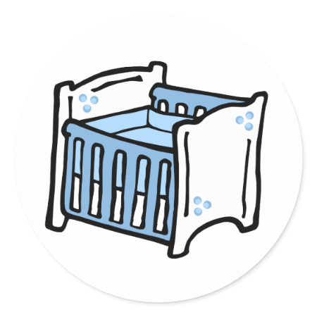 blue crib classic round sticker blue crib classic round sticker