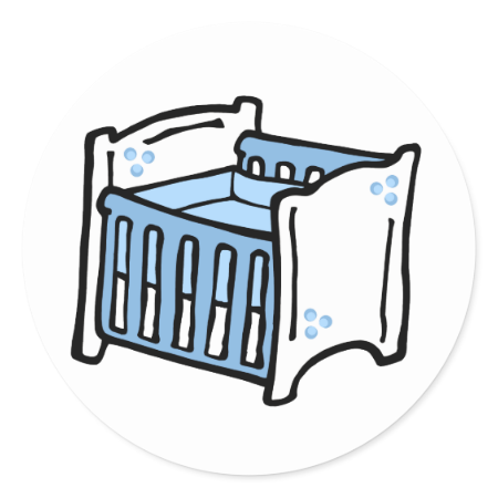 blue crib classic round sticker