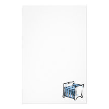 blue crib stationery design