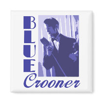 Blue Crooner Magnet magnets