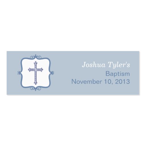 Blue Cross Baptism Small Tag Business Card (front side)