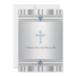 Blue Cross Boys Christening Announcements
