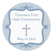 Blue Cross Communion Round Sticker stickers