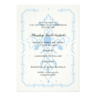 Blue Cross First Communion Confirmation Custom Announcement